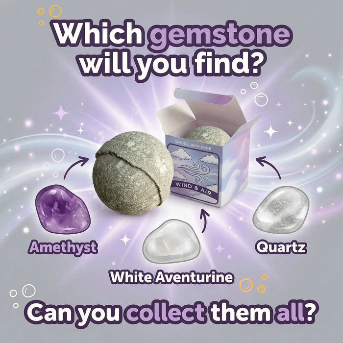 Crystal Bath Bomb Wind & Air Hidden Gemstone