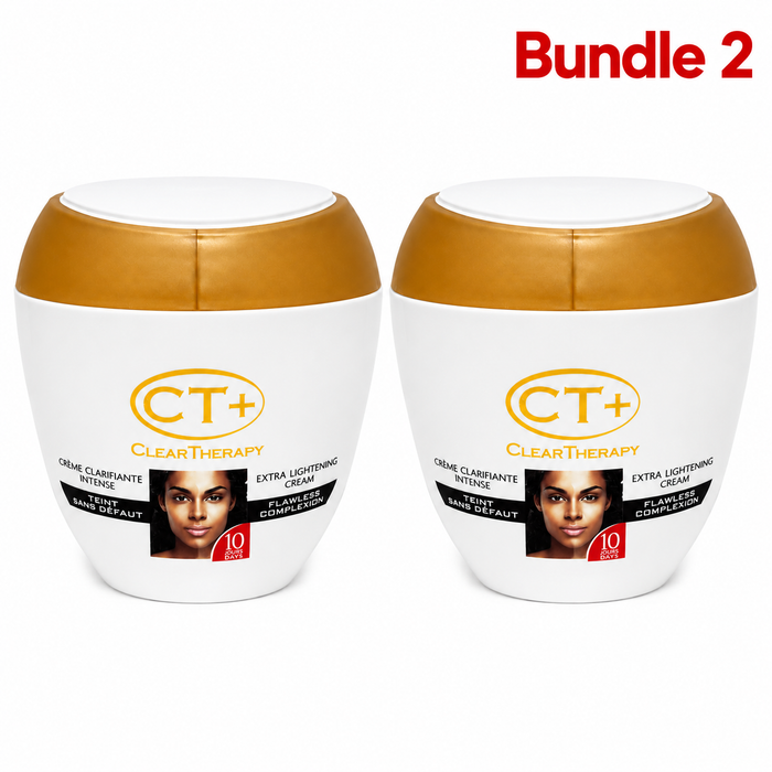 CT+ Clear Therapy Extra Lightening Cream, moisturizing skincare cream designed to hydrate and soften skin while helping promote a smoother, more even-looking, brighter, and radiant complexion for daily care.