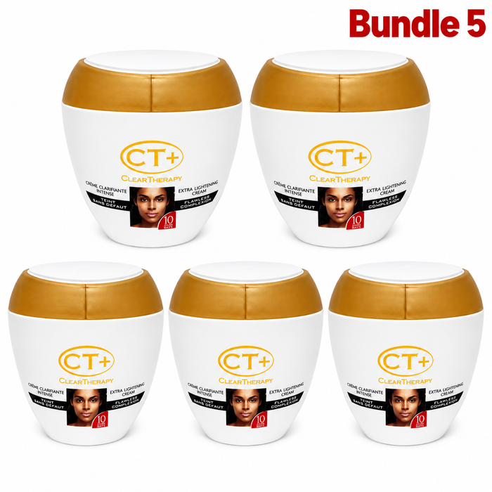 CT+ Clear Therapy Extra Lightening Cream, moisturizing skincare cream designed to hydrate and soften skin while helping promote a smoother, more even-looking, brighter, and radiant complexion for daily care.