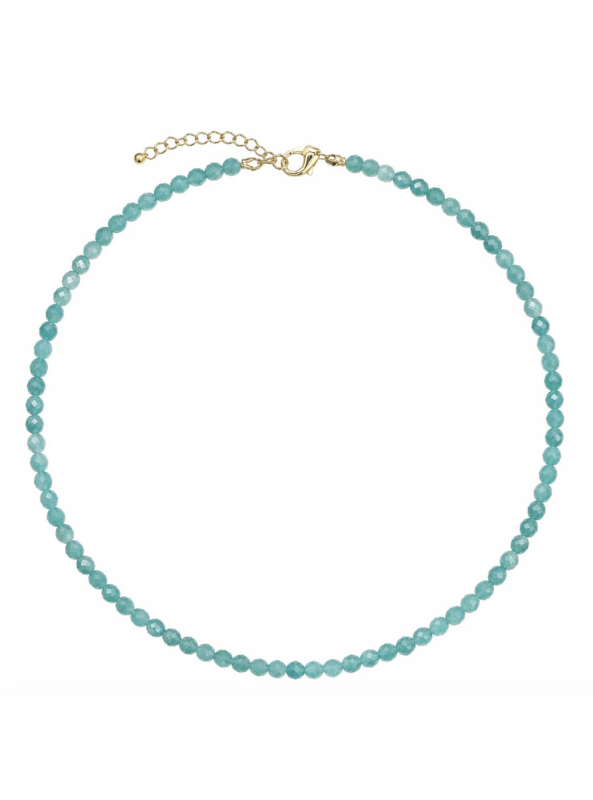 Dainty Turquoise Crystal Cut Necklace