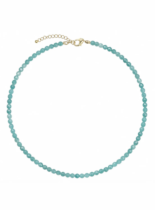 Dainty Turquoise Crystal Cut Necklace