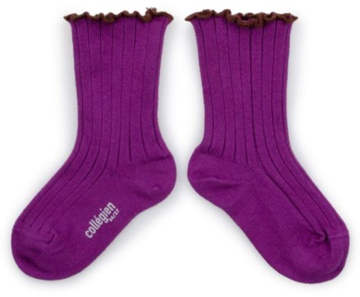 Delphine - Lettuce Trim Ribbed Socks