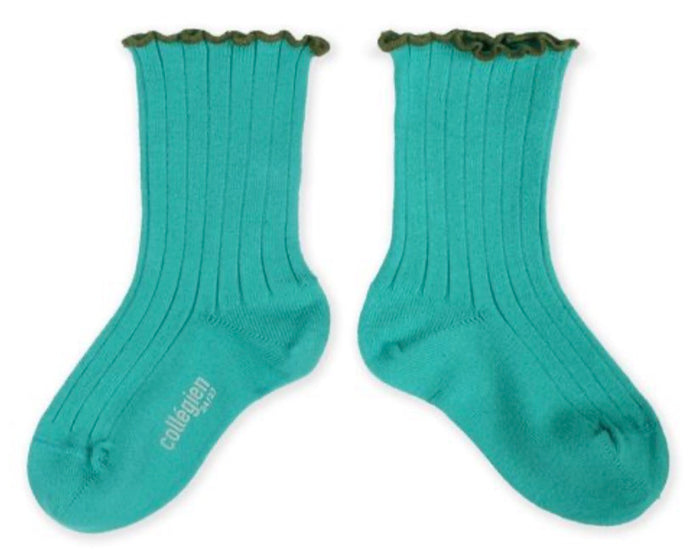 Delphine - Lettuce Trim Ribbed Socks