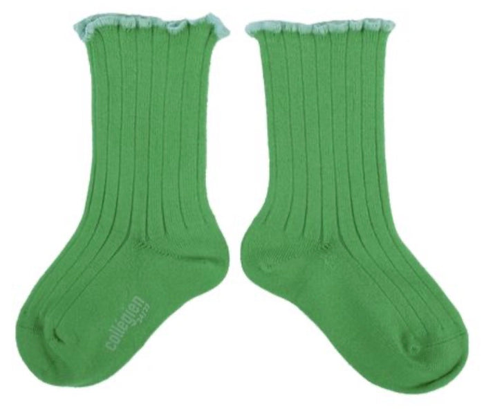 Delphine - Lettuce Trim Ribbed Socks