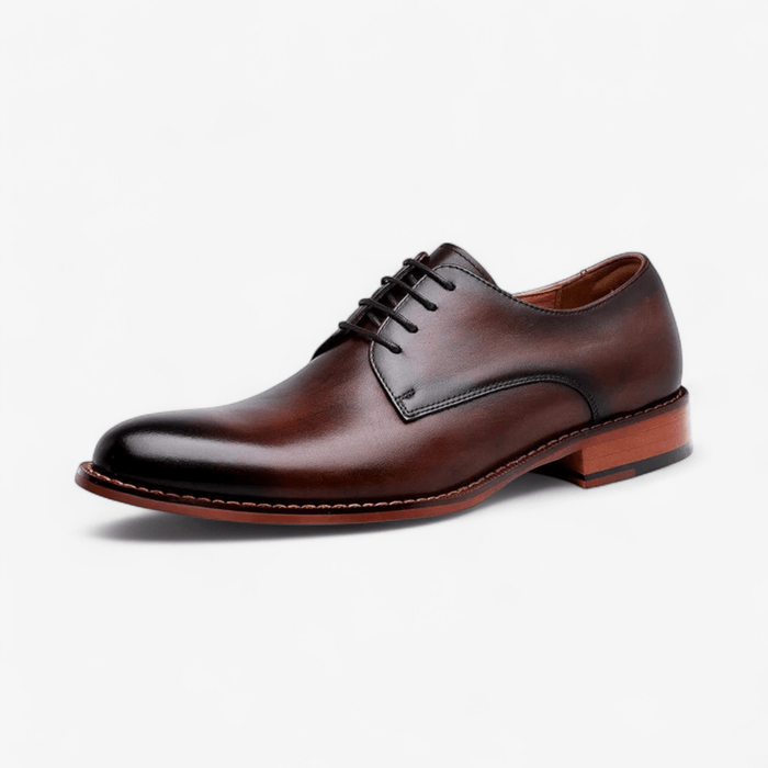 Derby formal business shoes made of genuine leather - AntoniosClothing - Black