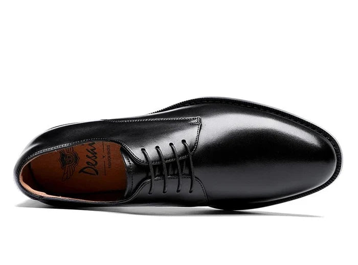 Derby formal business shoes made of genuine leather - AntoniosClothing - Black