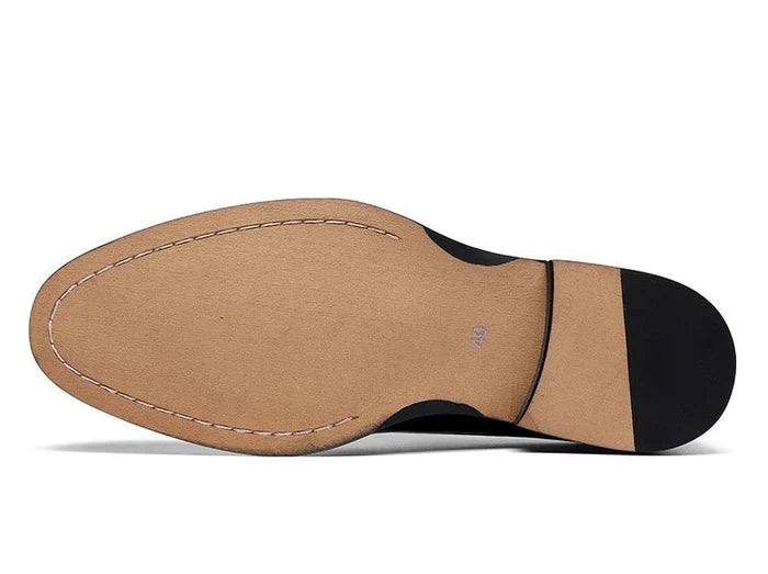 Derby formal business shoes made of genuine leather - AntoniosClothing - Black