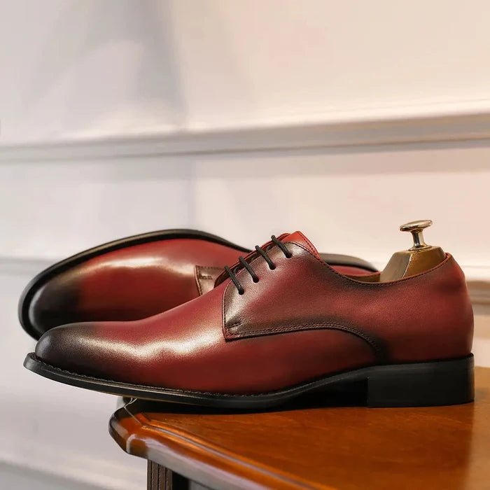 Derby formal business shoes made of genuine leather - AntoniosClothing - Black