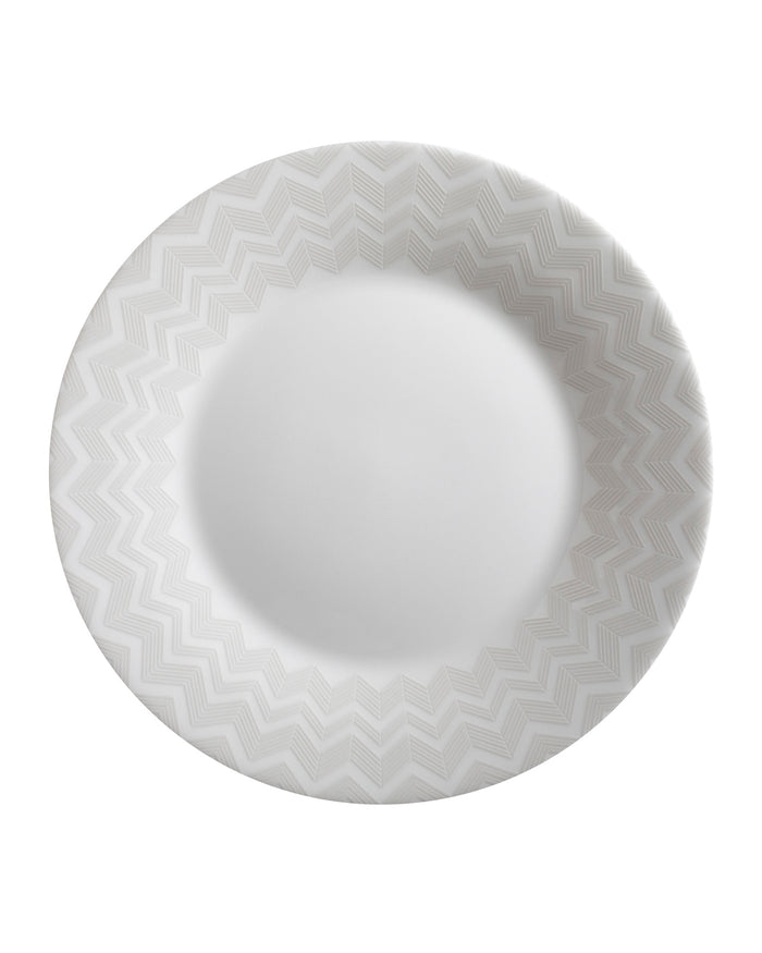 Dessert Plate, ZIG ZAG WHITE, Set of 6 diam. 8.5"