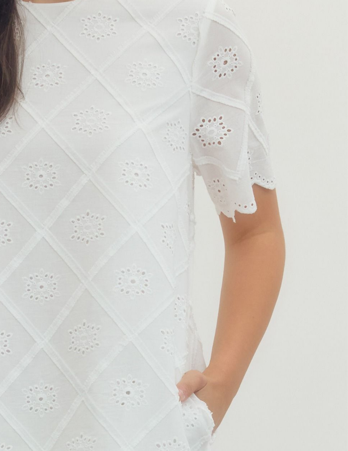 Diamond Eyelet Mini Dress