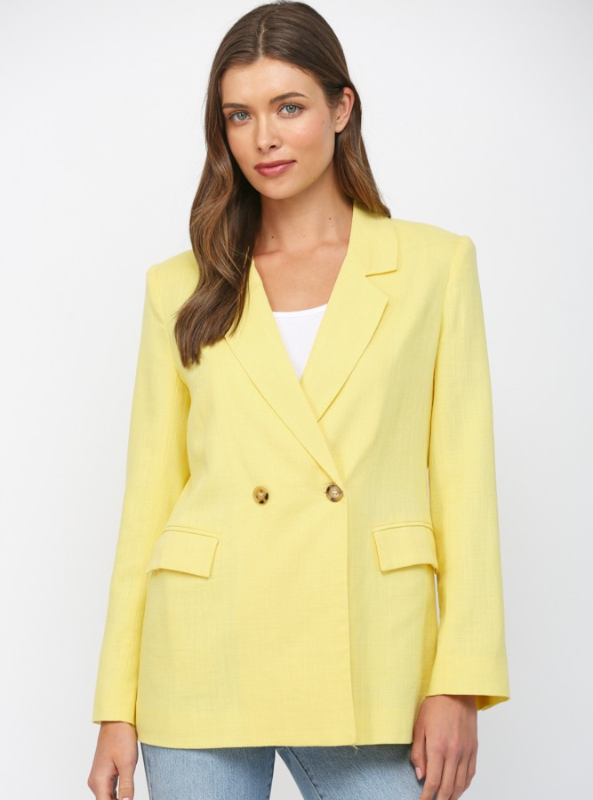 Double Breasted Blazer- Yellow