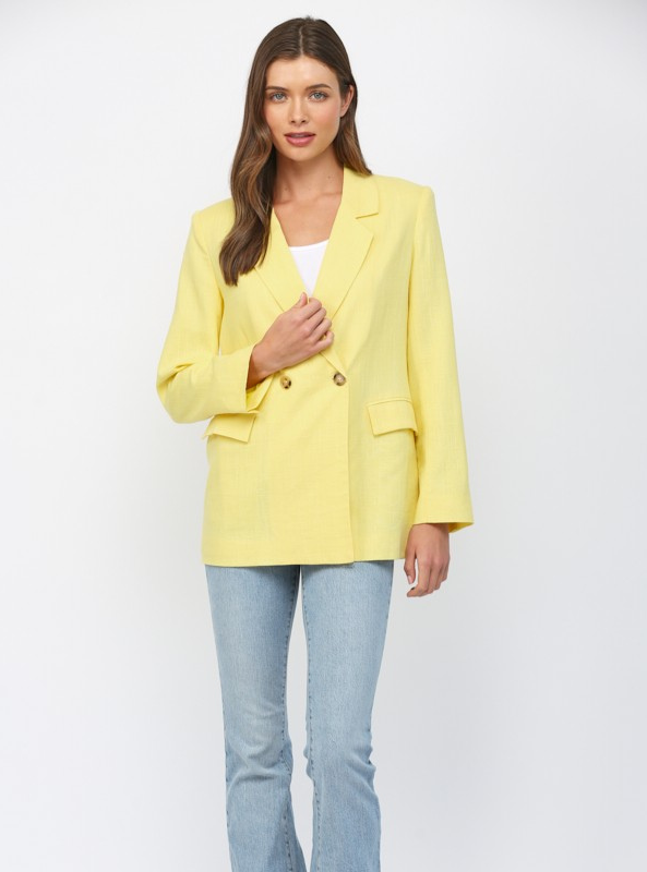 Double Breasted Blazer- Yellow