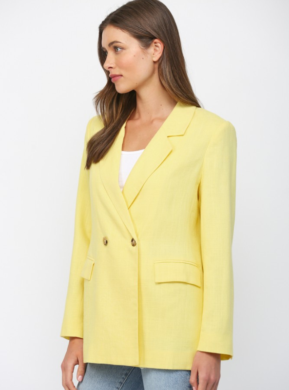 Double Breasted Blazer- Yellow