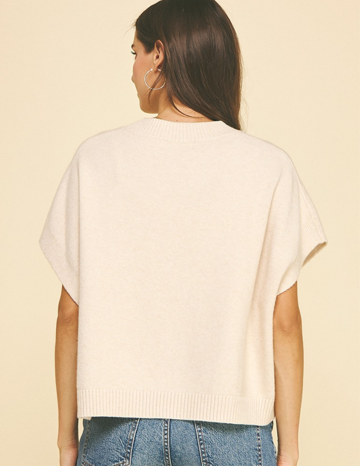 Dropped Shoulder Sweater Top- Nautral