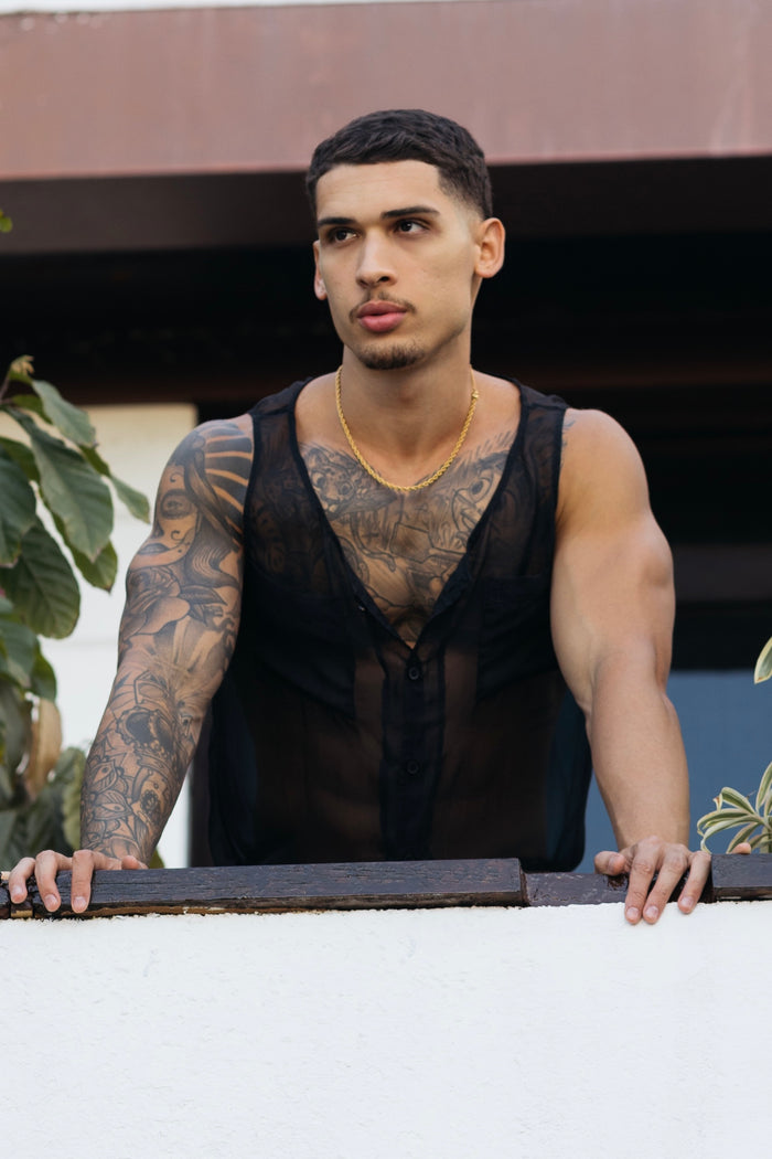 Extra Thin Button Up Tank Top
