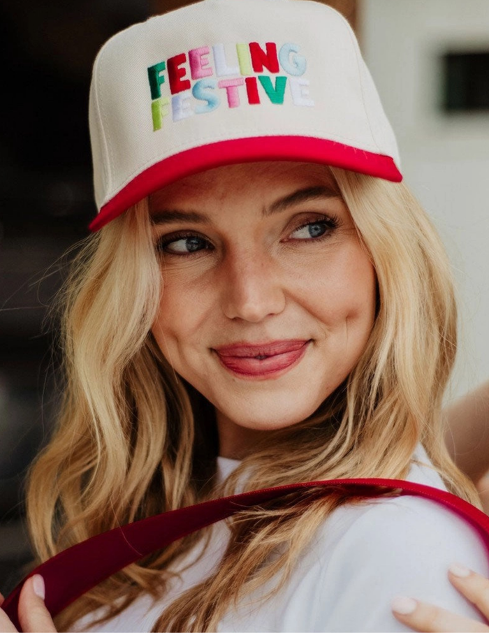 Feeling Festive Two-Toned Christmas Trucker Hat