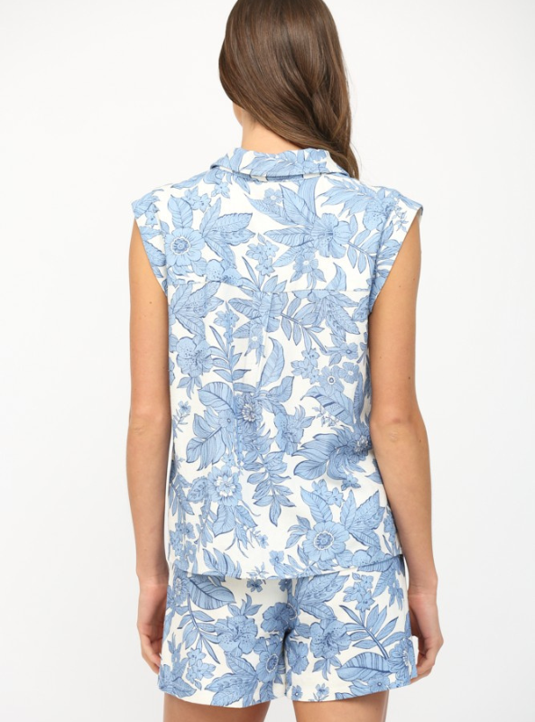 Floral Tuck Detail Button Down Shirt