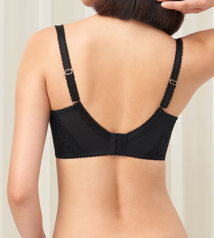 Florale Wild Peony Non-Wired Padded Bra - BLACK