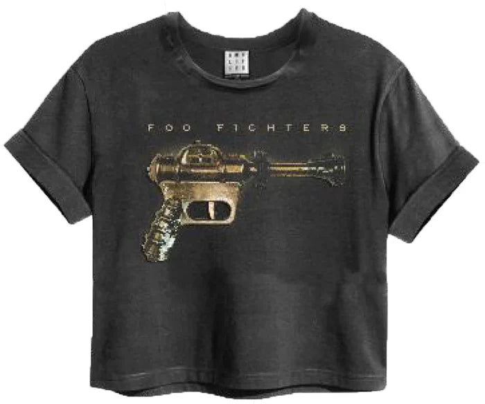 Foo Fighters Crop Top T Shirt - Charcoal Amplified