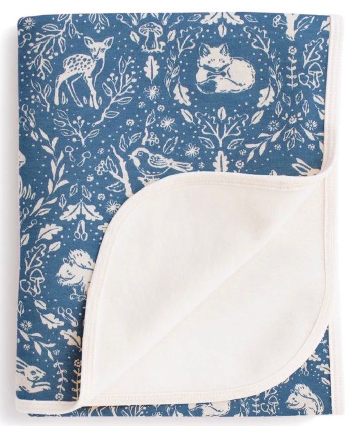 French Terry Blanket - Animal Tapestry Blue