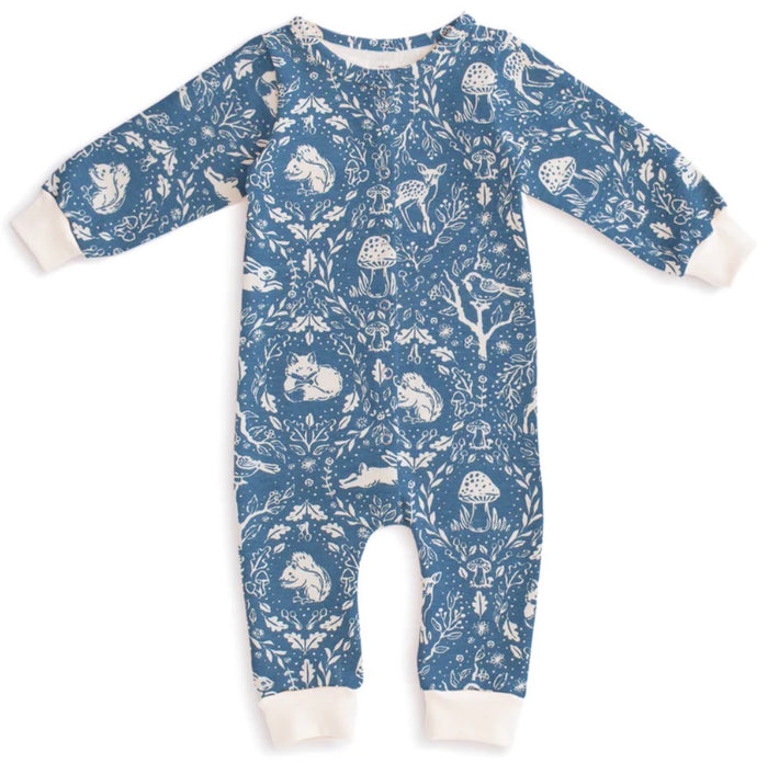 French Terry Jumpsuit - Animal Tapestry Blue