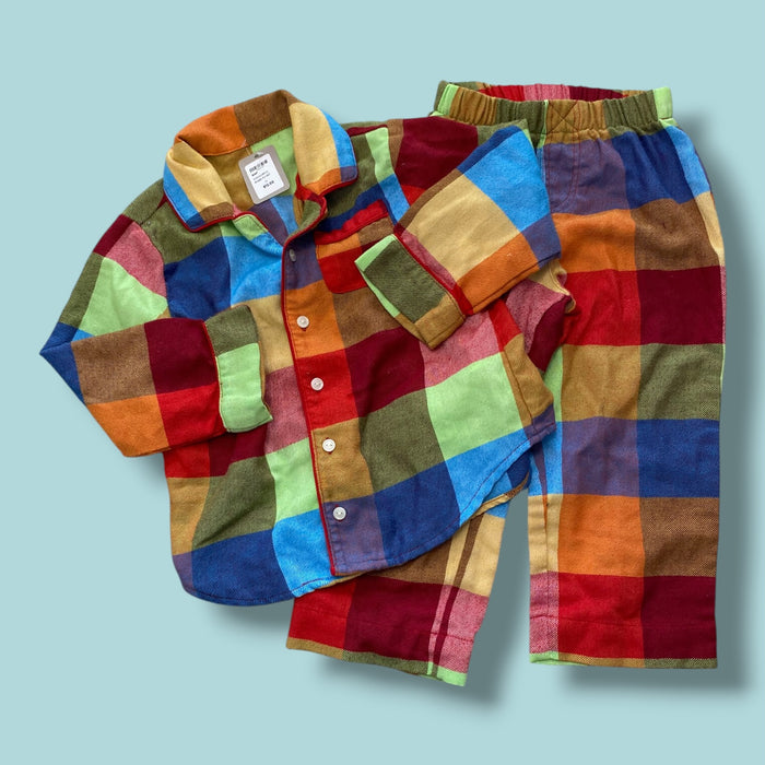 gap colourful plaid pj set, 3Y