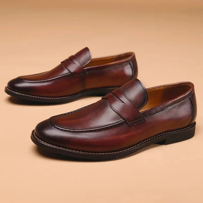 Genuine leather business dress shoes - AntoniosClothing - Black 1