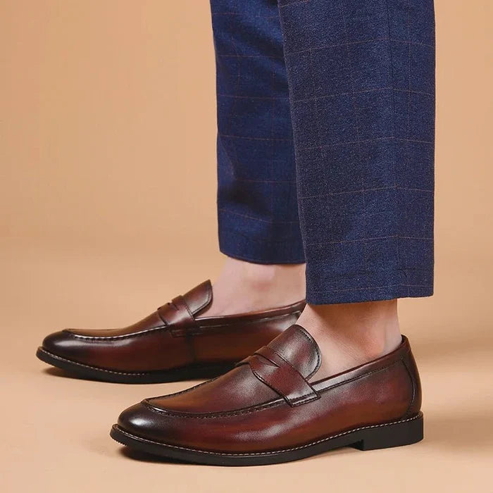 Genuine leather business dress shoes - AntoniosClothing - Black 1
