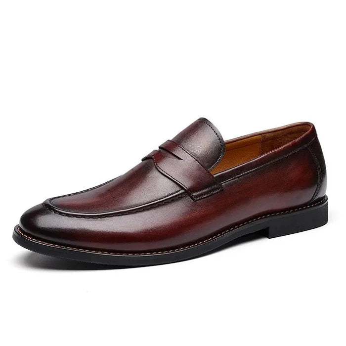 Genuine leather business dress shoes - AntoniosClothing - Black 1