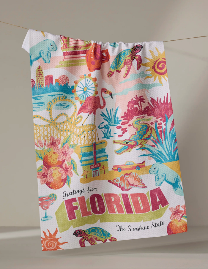 Greetings from Florida Tea Towel