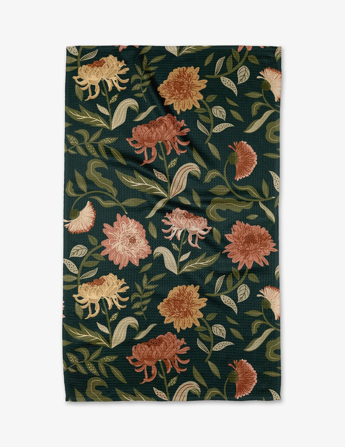 Chrysanthemums in November Tea Towel