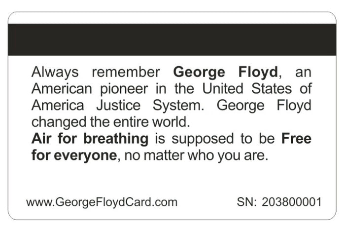 George Floyd Souvenir Memorial Novelty Bankcard 8 Pack  (Free Shipping)