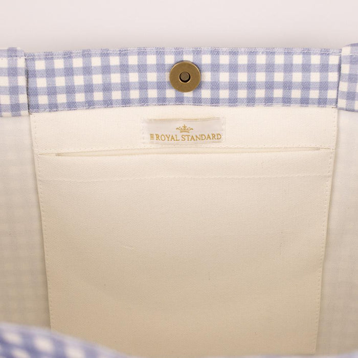 Gingham Classic Tote - Blue & White