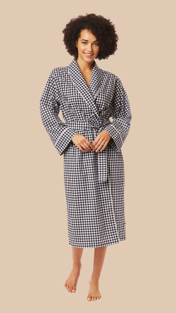 Gingham Luxe Pima Shawl Collar Robe