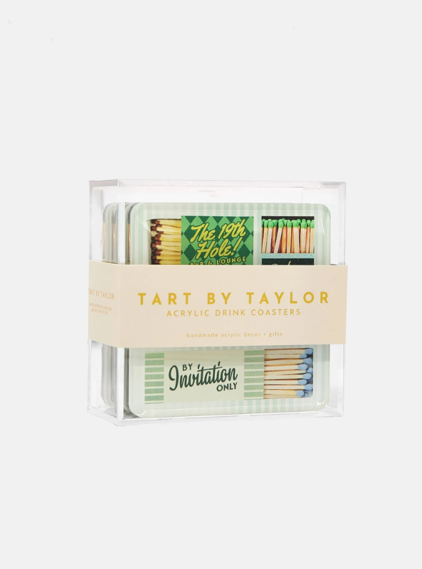 Golf Matchbook Coasters- Set of 4