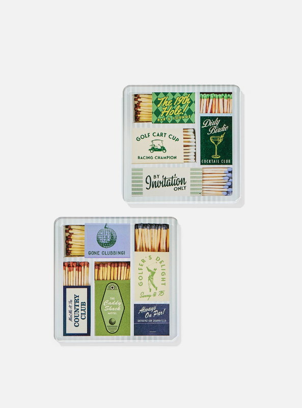 Golf Matchbook Coasters- Set of 4