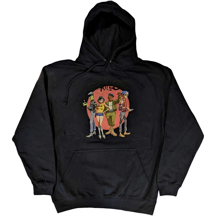Gorillaz Mens / Unisex Hoodie - Group Circle Rise Rock Off