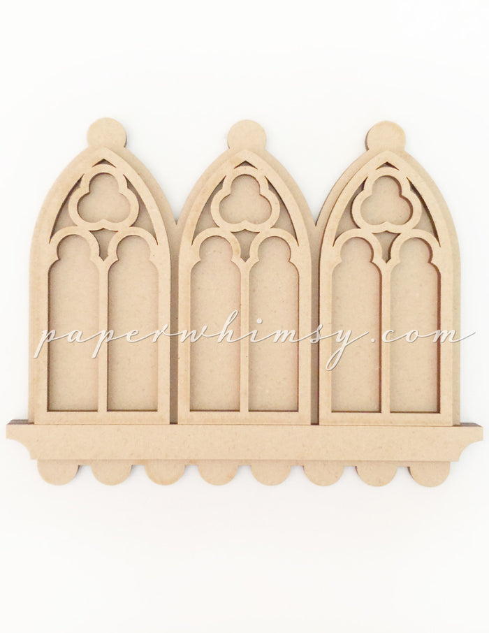 Gothic Window Triptych - paperwhimsy