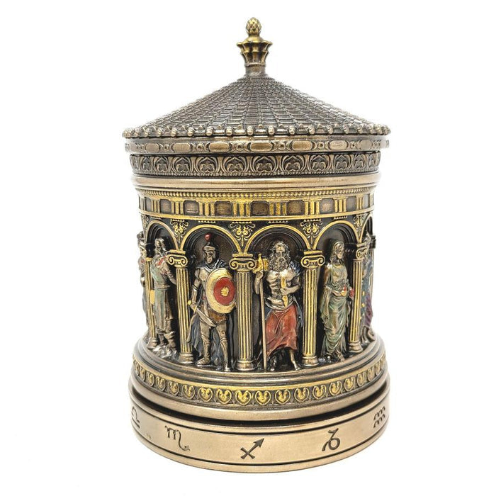 Greek Zodiac Rotunda Rotating Trinket Box