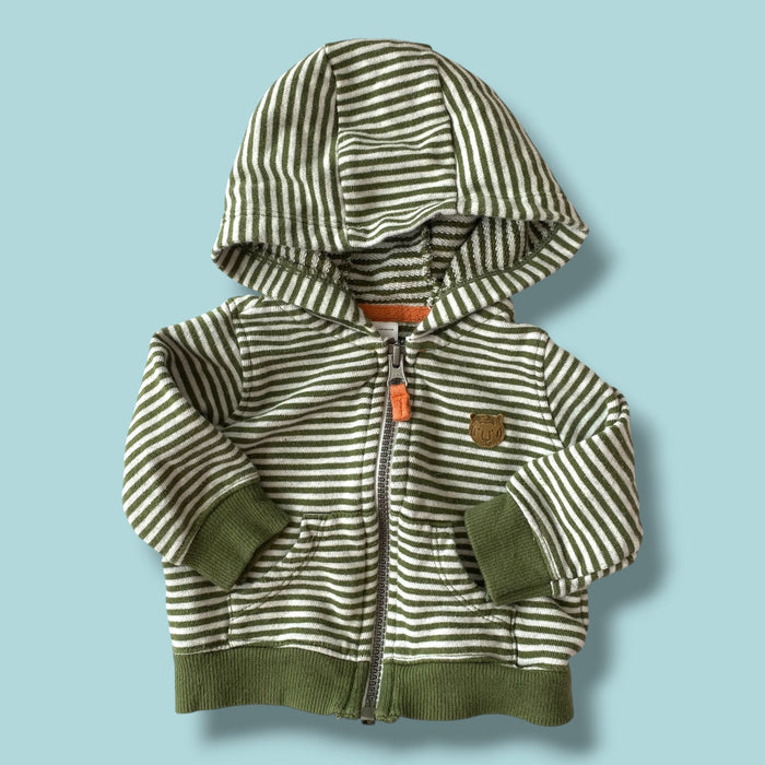 green Carters striped hoodie, 3m
