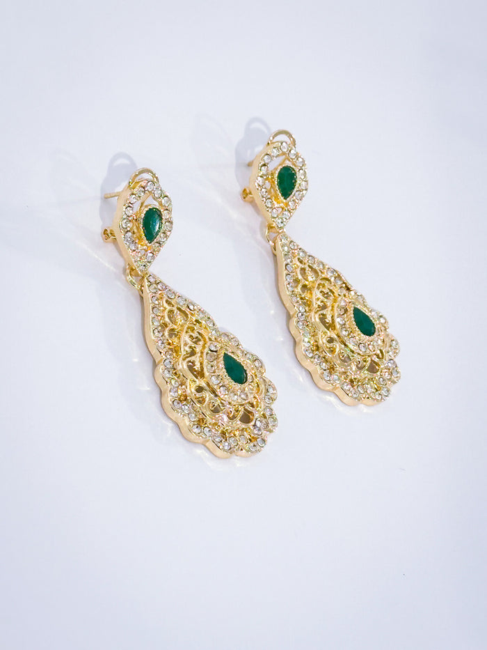 Green flower Earrings