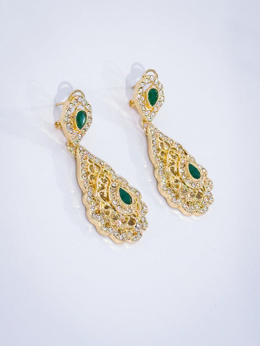 Green flower Earrings