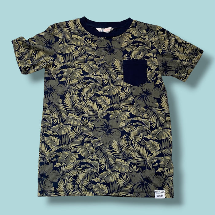 green h&m palm leaves tee, 10-12Y