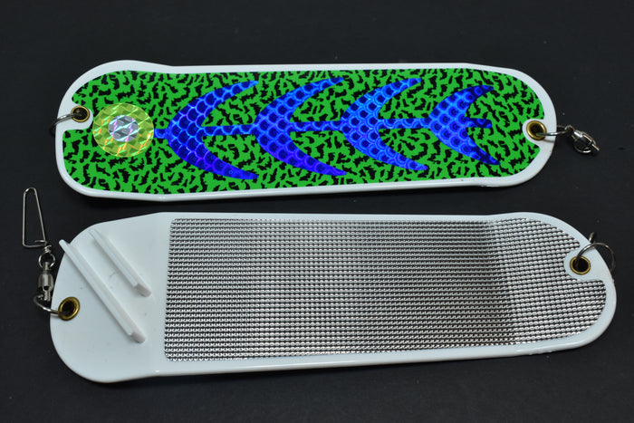 Green Leopard - 8" Double Finned Flasher