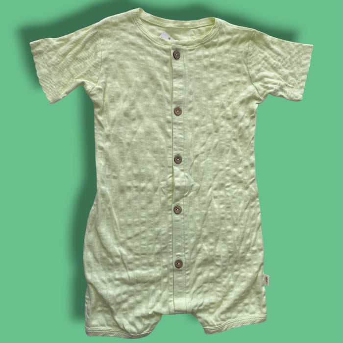 green Little Yogi romper, 3-5y