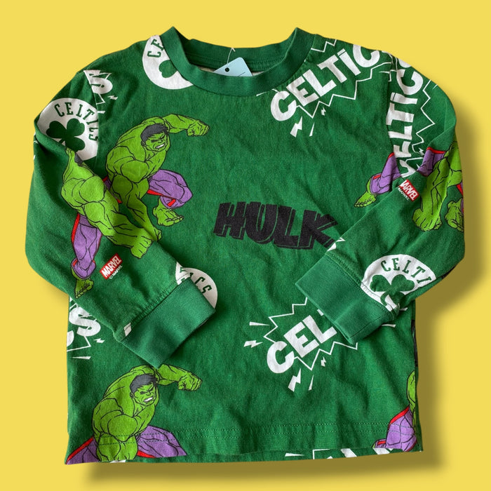 Green Marvel Long Sleeve, 3Y