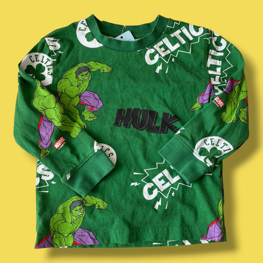 Green Marvel Long Sleeve, 3Y