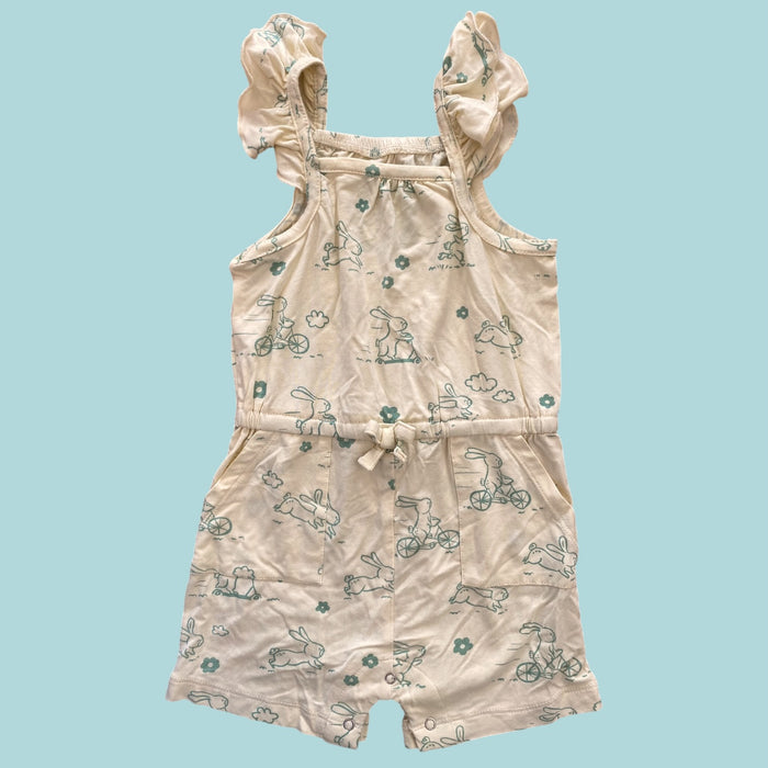 Green/Yellow Silkberry Baby sleeveless bunny romper, 18-24m