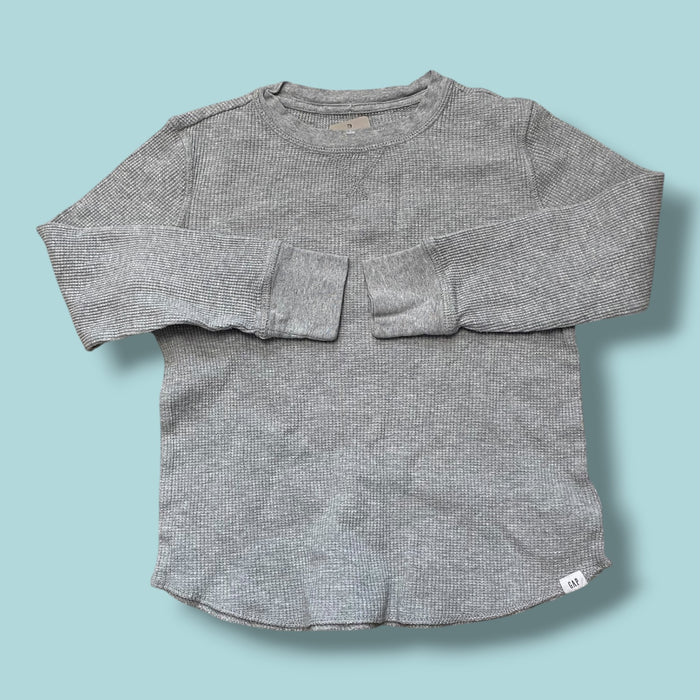 grey Gap waffle long sleeve, 6/7Y