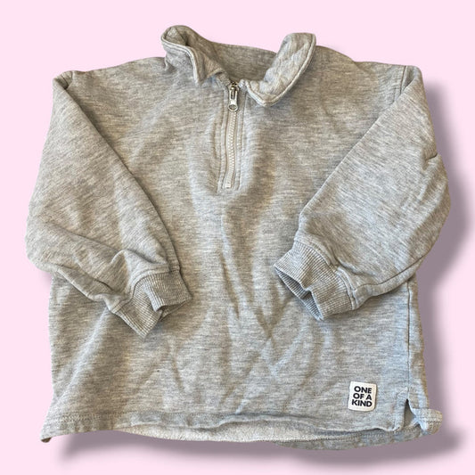 grey H&M quarter zip sweater, 2-3Y